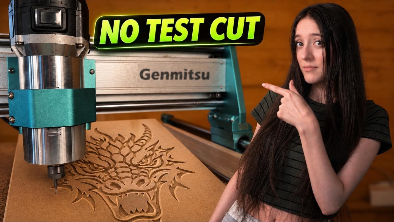 Justine with her CNC and dragon carving
